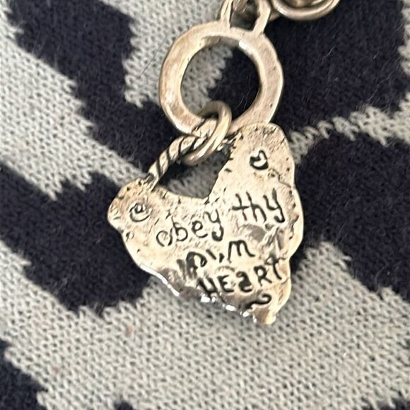 Obey Thy Own Heart Sterling Silver Heart Pendant Necklace - Picture 5 of 6
